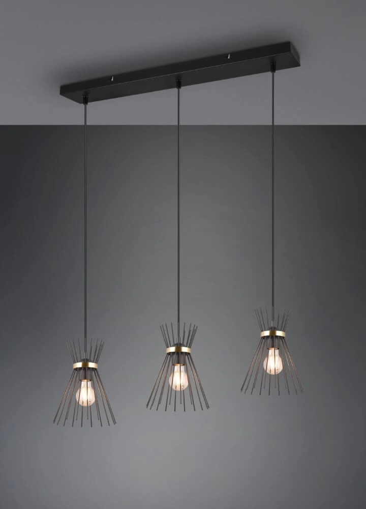 Pendelleuchte Rod Design schwarz 3-flammig Trio 4017807576771