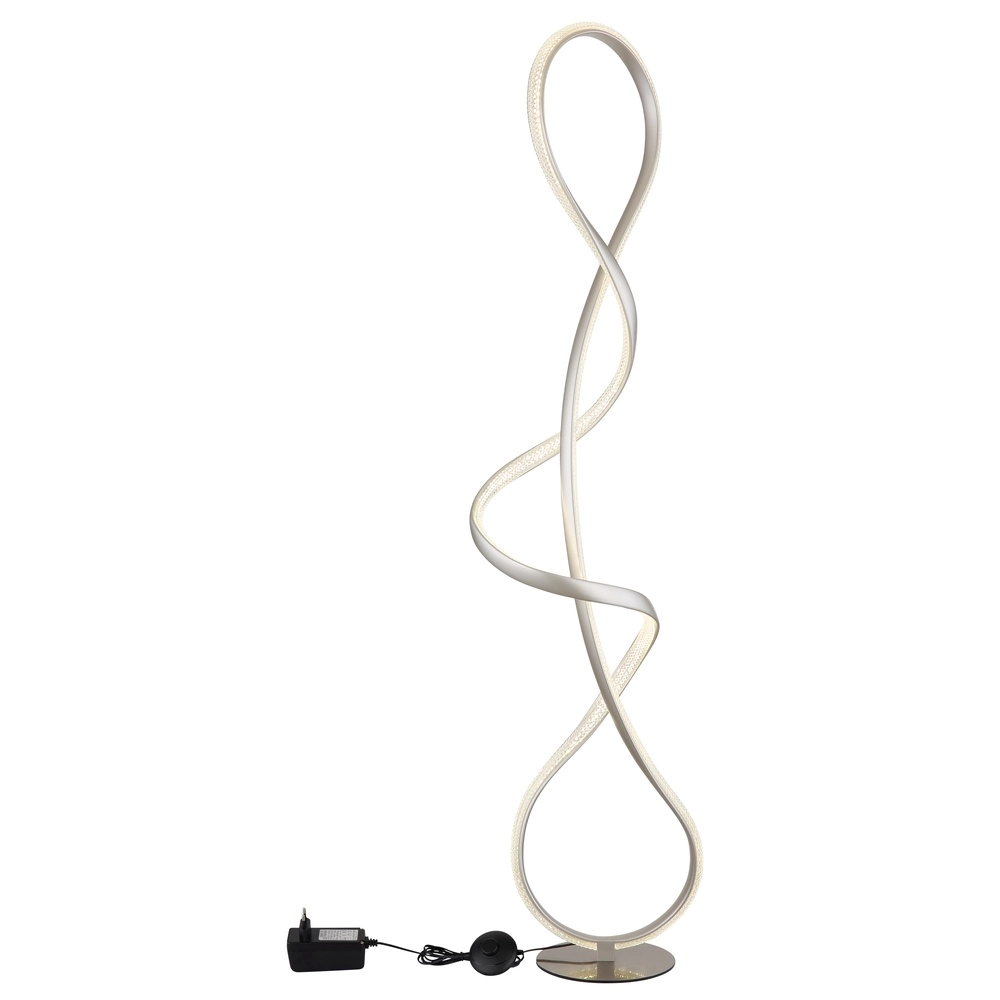 Nickel-Bodenlampe Swirl Moderne Zeit Globo 9007371509331
