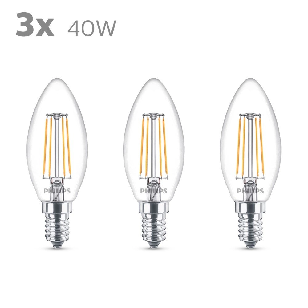 4,3W - E14 - 2700K - 470 lumen 3er-Set Philips 8718699763817
