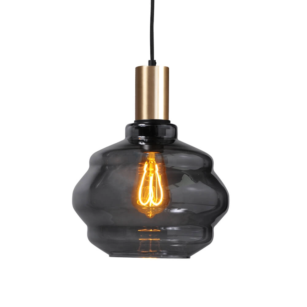 3-flammige Hängelampe - Gold - Porto mit Kugelrauchgläsern - Ø 24cm Masterlight 8718121269603