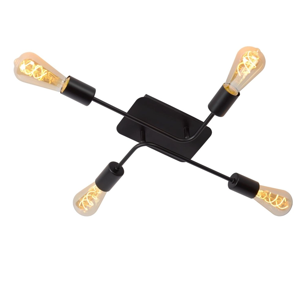 Deckenlampe Lester 4-Licht Schwarz Lucide 5411212211026