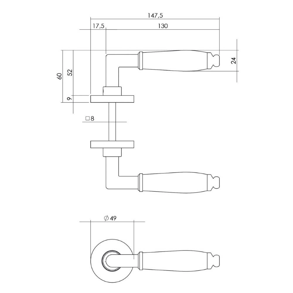 Türklinke Courgette auf Rosette Chrom matt Intersteel 8714186489215