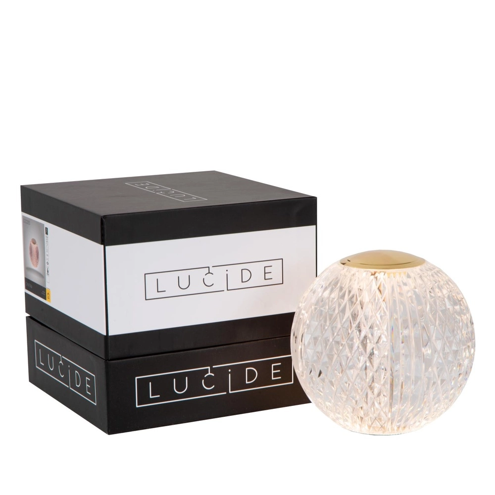 Goldene Tischlampe Cintra wiederaufladbare Ø 11cm - 3000K Lucide 5411212134363