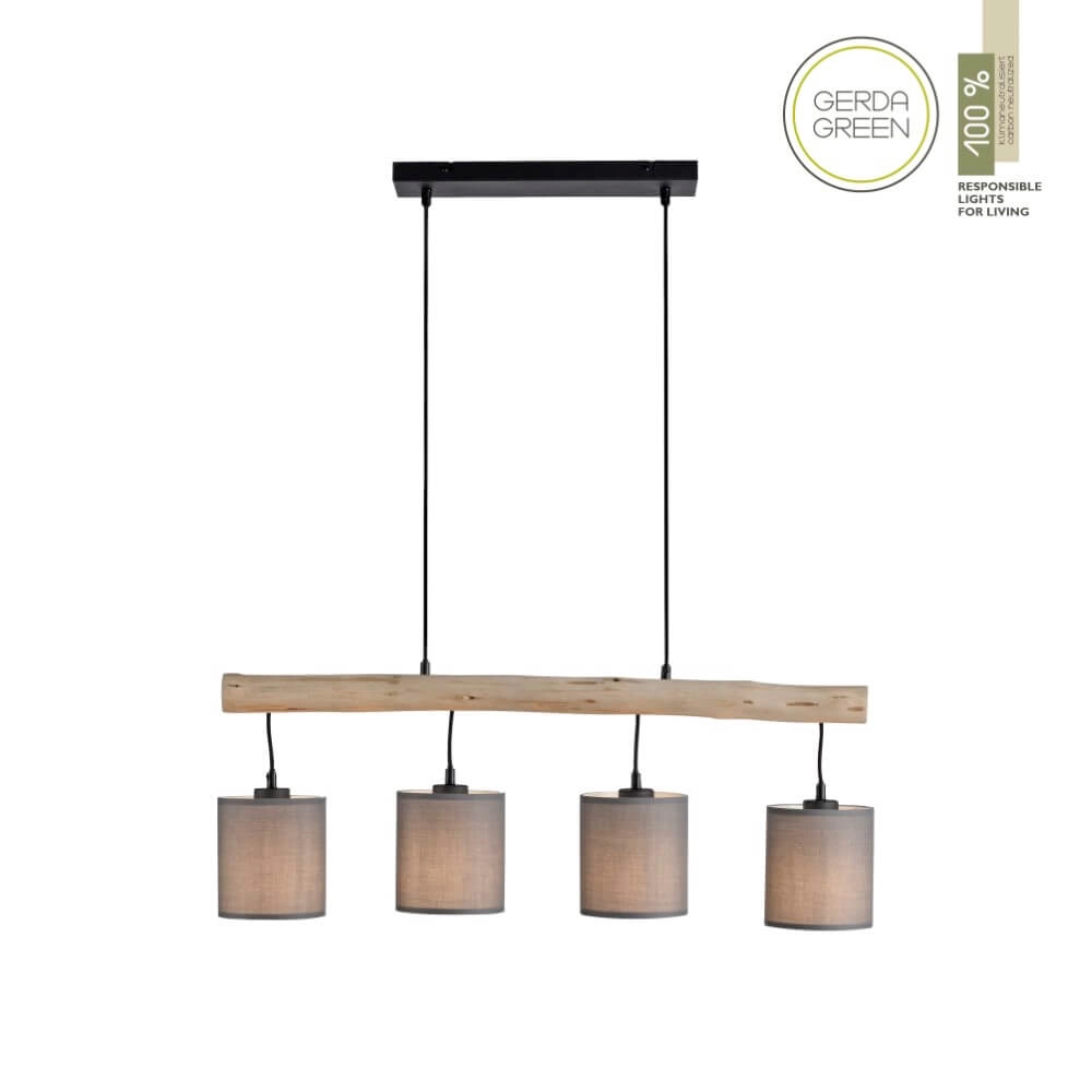 Ländliche Hängelampe Green Tribu Taupe Just Light 4043689995171