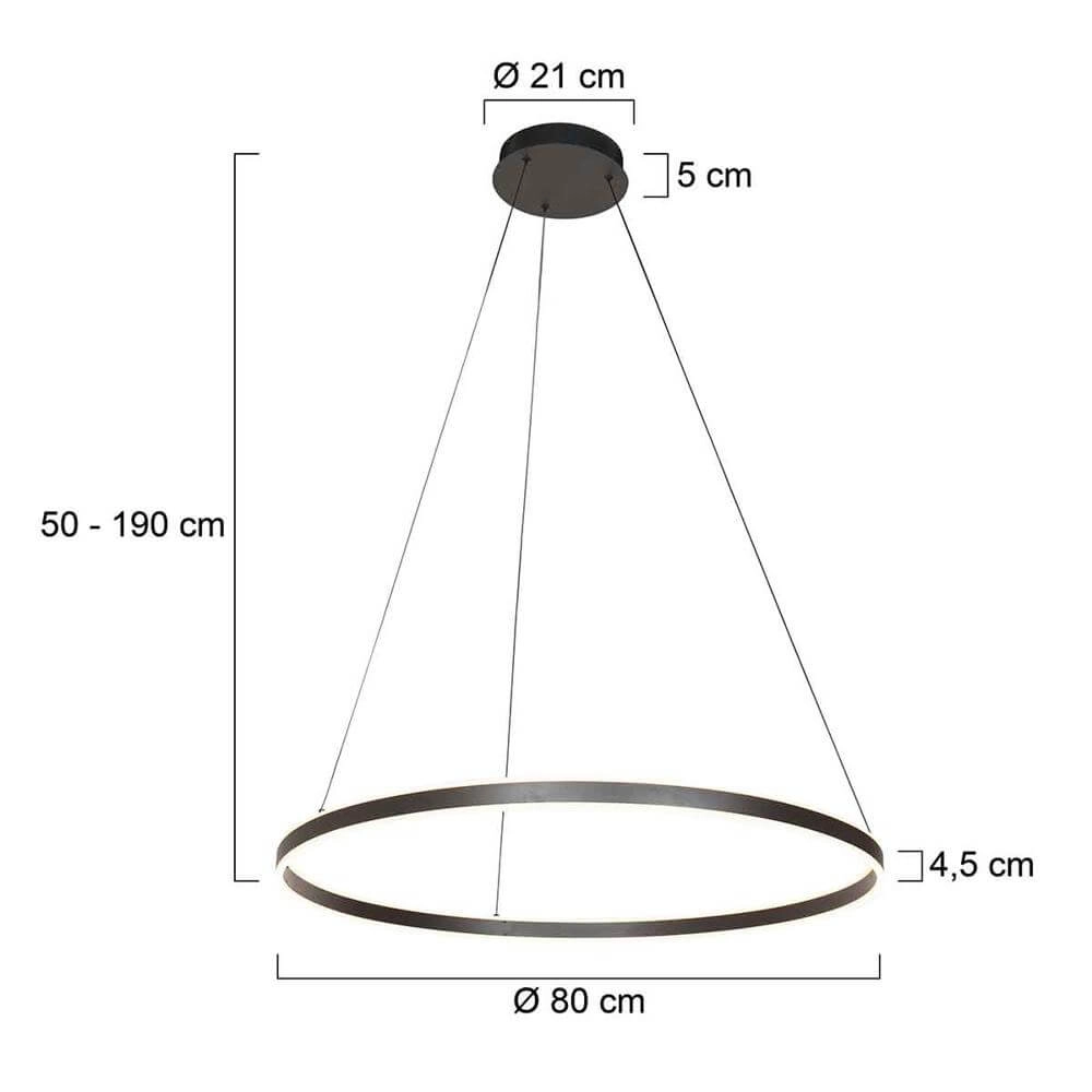 Design-Pendelleuchte Ringlux schwarz Ø 80cm Steinhauer 8712746171570
