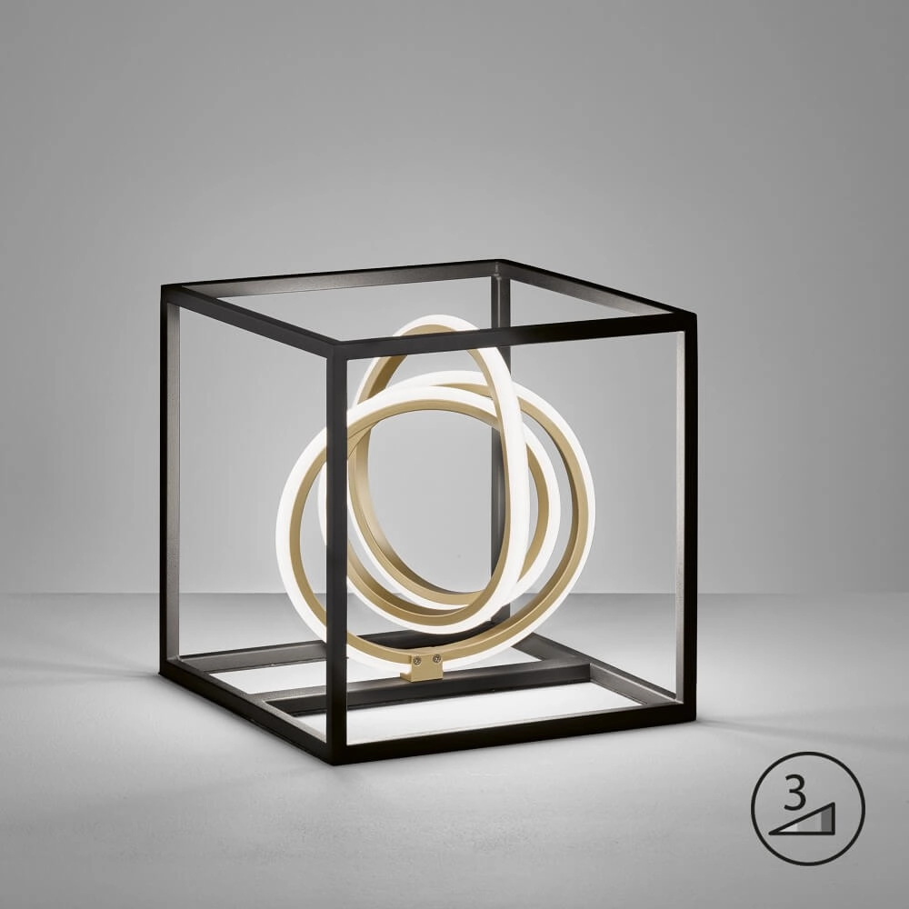 Designer-Tischlampe Gisi schwarz mit gold Fischer & Honsel 4003694504133