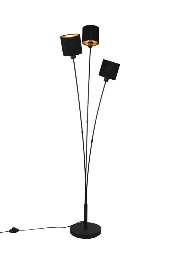 Stehlampe Tommy 3-Licht-Schwarz Trio 4017807507553
