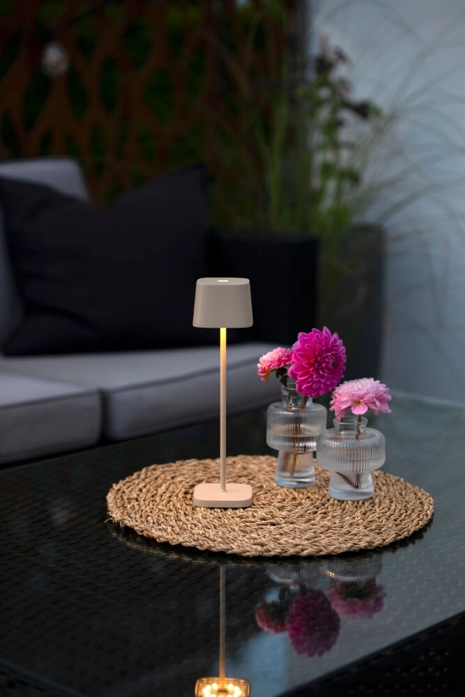 Wiederaufladbare Tischleuchte Capri mini sandbraun KonstSmide 7318307829334