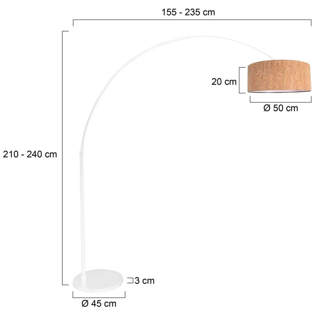 Weiße Bogenlampe Sparkled Light mit Korkkappe Ø40 cm Steinhauer 8712746180442