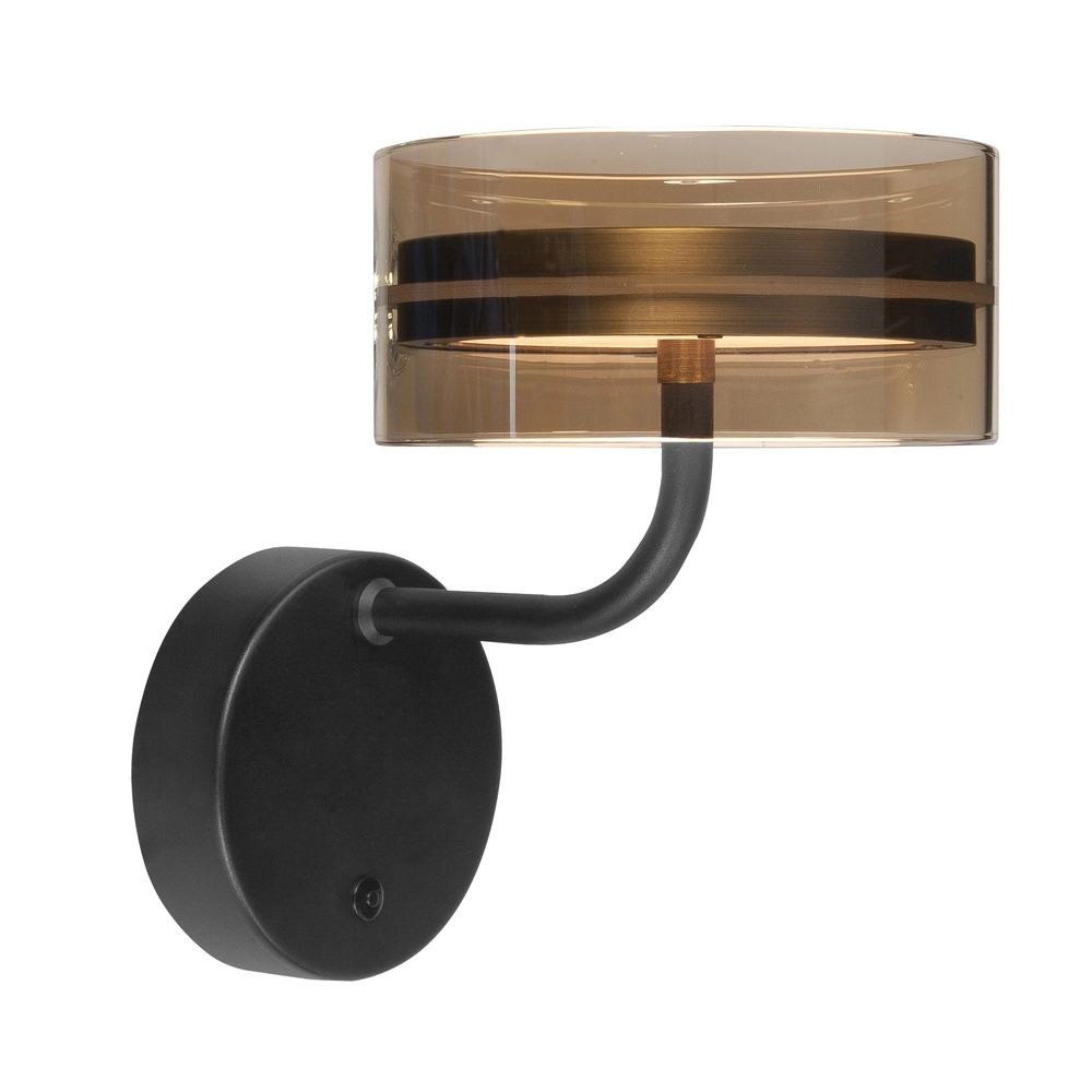 Design-Wandlampe Mini Enzo Schwarz mit Bronze