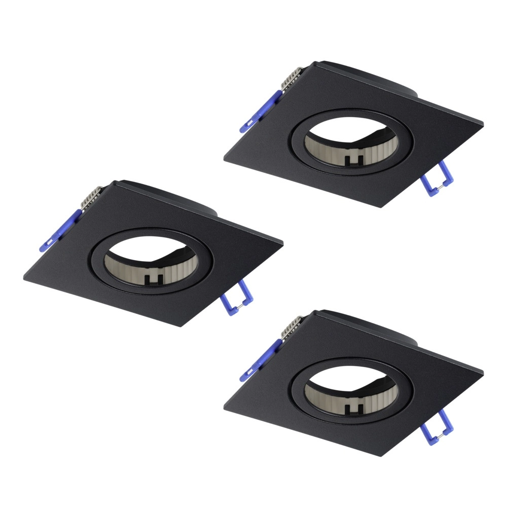 Set mit 3 Einbaustrahlern Saliceto quadratisch schwarz 4,8W Eglo 9008606358847