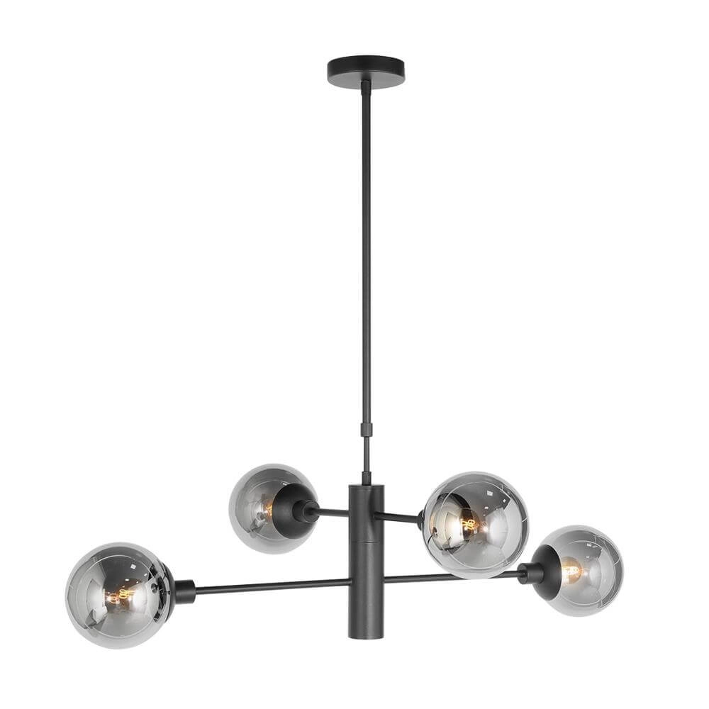 Design-Pendelleuchte Constellation schwarz mit Rauchglas