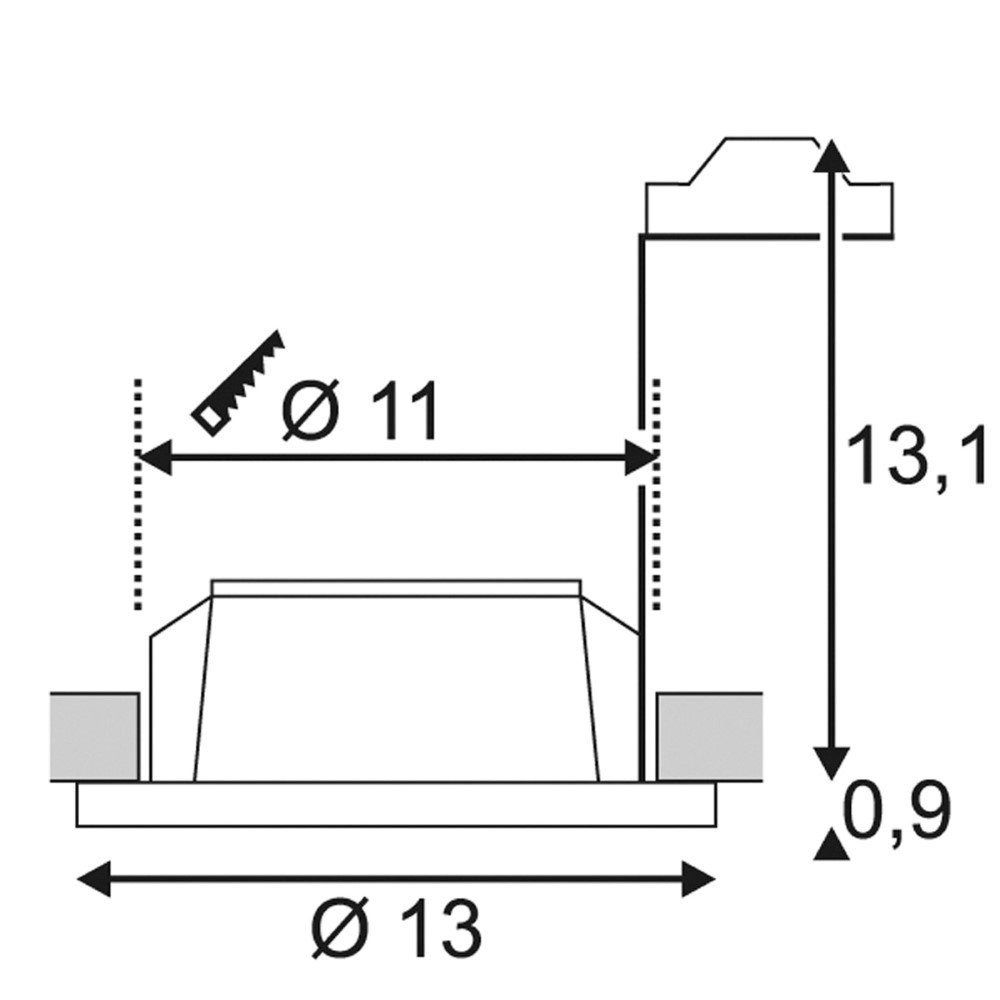Einbaustrahler Plastra GU10 weiß 13cm SLV 4024163160612