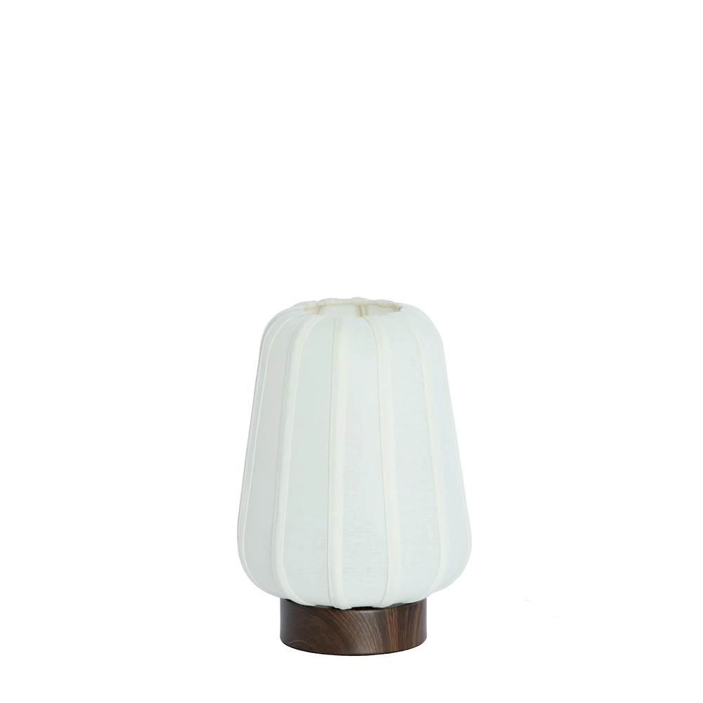 Nachttischlampe Bibury Ø 20cm – weißes Leinen