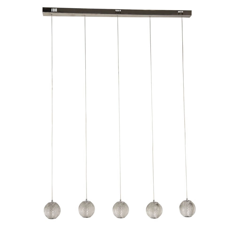 Hängelampe mit 5 Leuchten Allure Chrom rechteckig