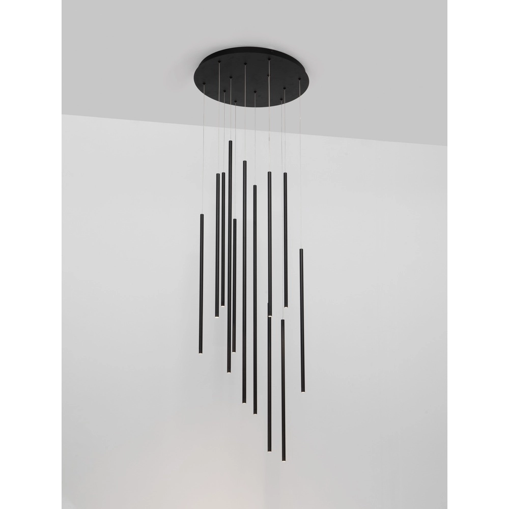 Design-Pendelleuchte Elettra 12-flammig schwarz Lyora 5212017446060