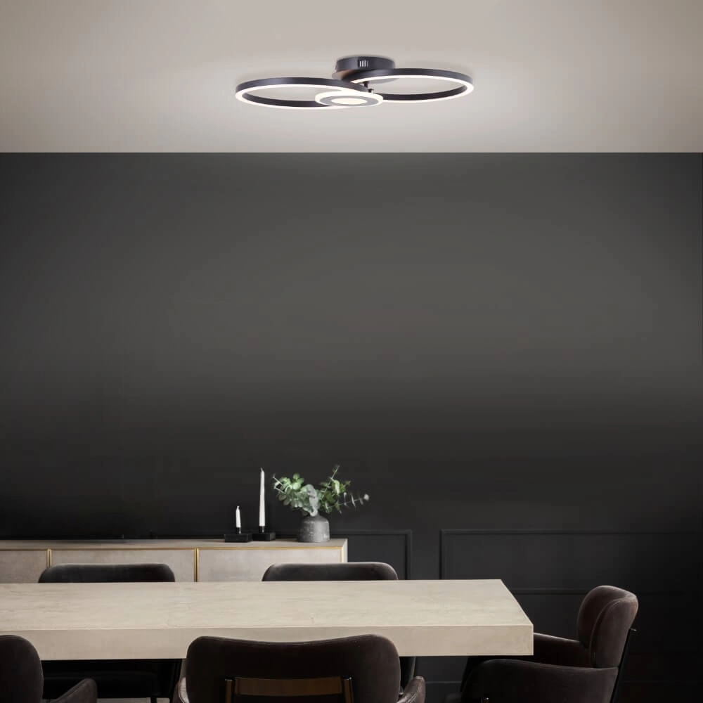Deckenleuchte Bray rund schwarz Brilliant 4004353420023