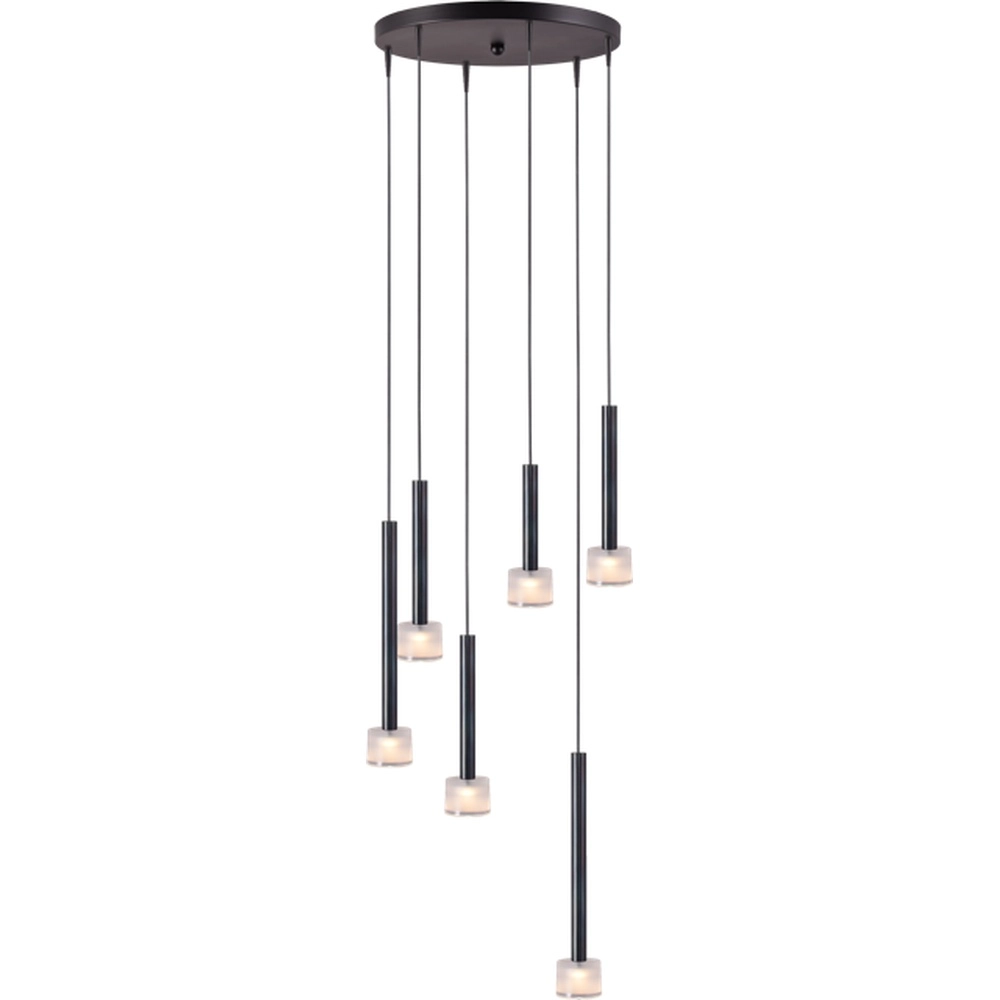 LED-Pendellicht Fabro 6-Lichter - Geflecktes Öl