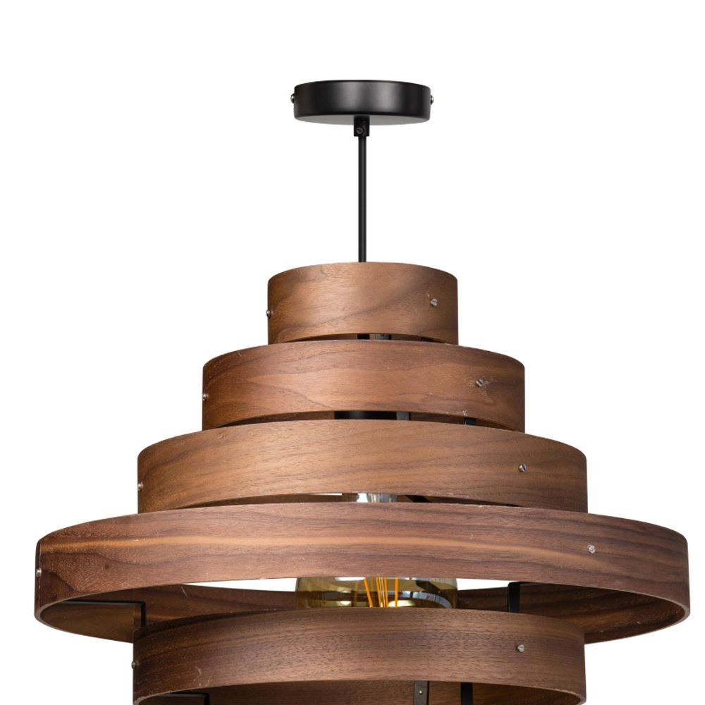 Robuste Hängelampe Walnut 7-Ringe Holzbraun ETH 8719075185759
