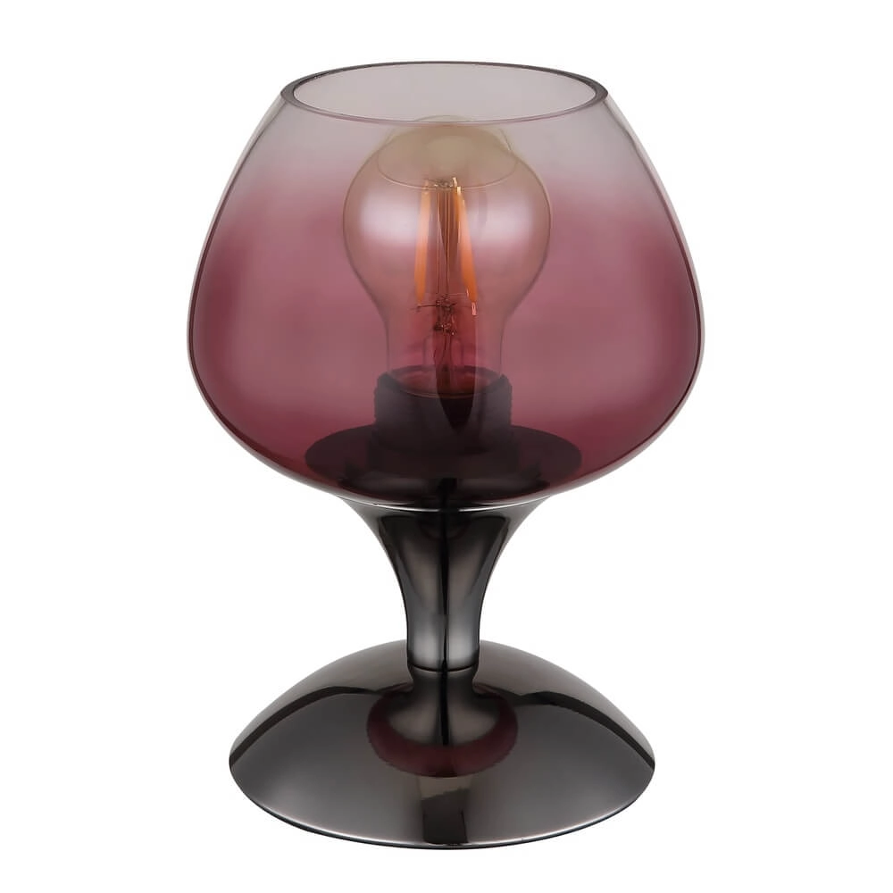 Tischleuchte aus Rotguss Maxy mit rotem Glas Ø 15cm Globo 9007371471935