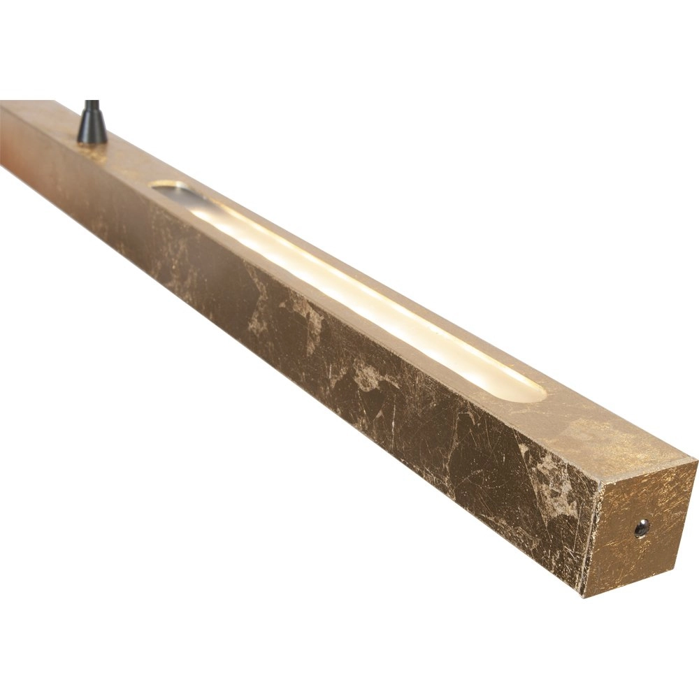 Schwarze Hängelampe Real 3 100cm mit Gold Masterlight 8718121209111