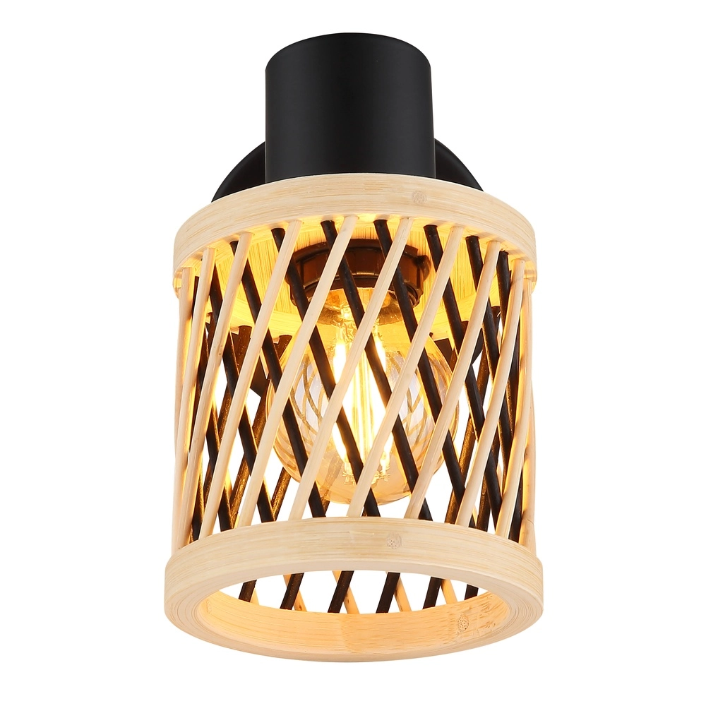Wandlampe Mali Schwarz mit Kappe Globo 9007371528714