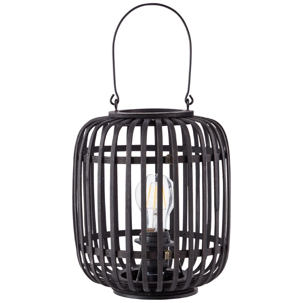 Tischlampe Woodrow schwarzes Holz