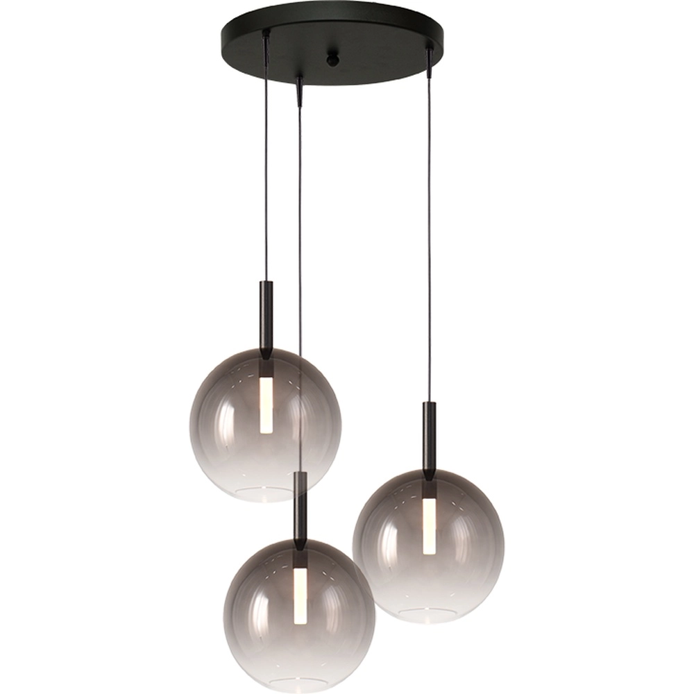 3L vide Pendellampe Lido Ball mit Ø 24 cm rauchverblasendem Glas Masterlight 8718121325026