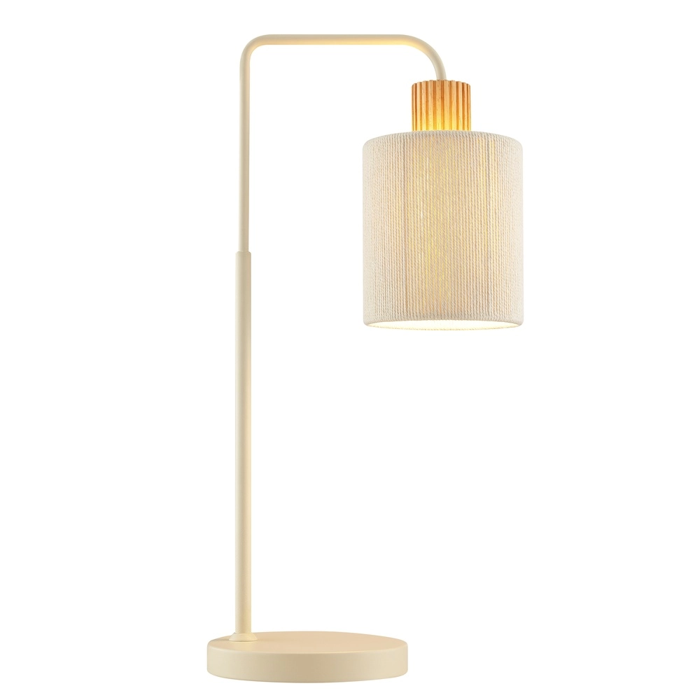Tischlampe Arlo Sandbraun mit Holz