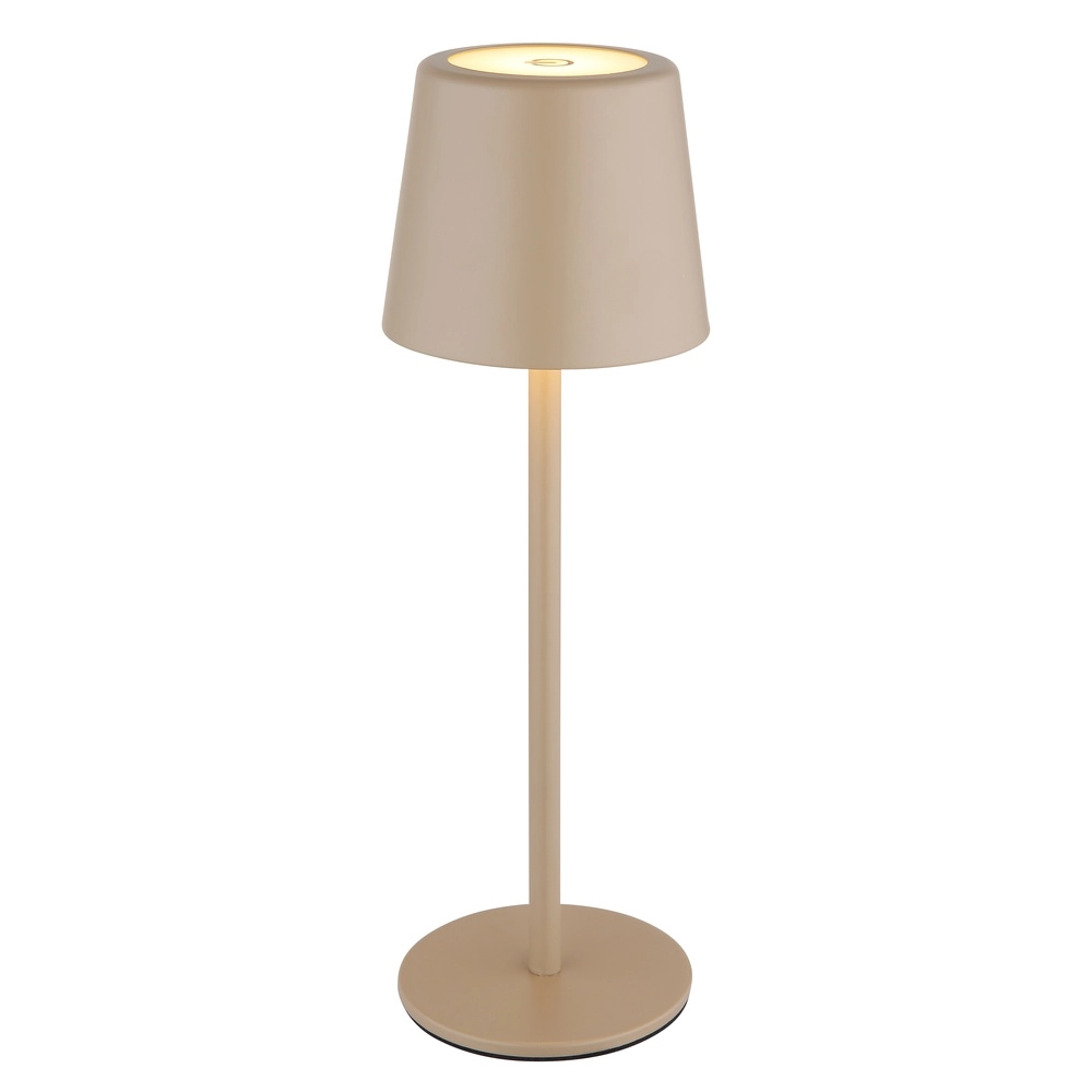 Moderne Tischleuchte Vancouver Sand Braun Wiederaufladbar Globo 9007371525478