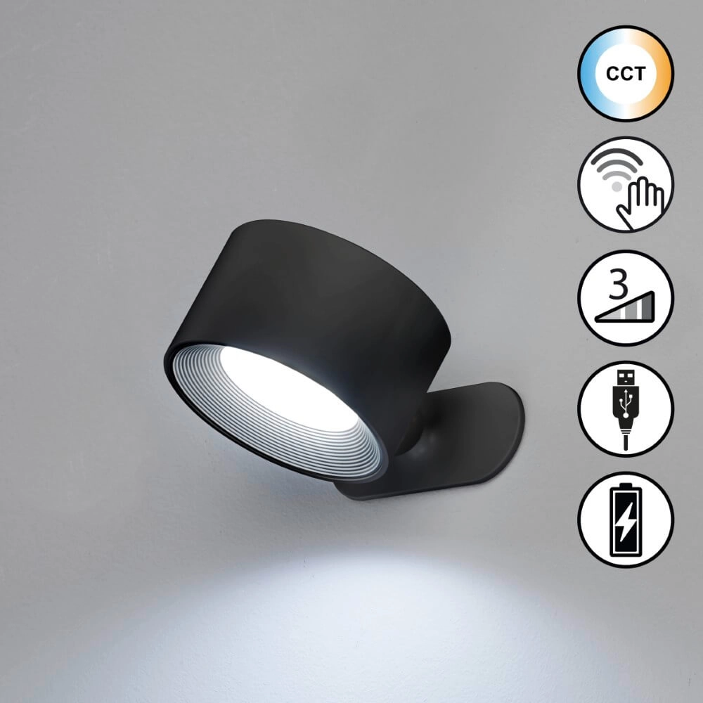 Design-Wandleuchte Magnetics Schwarz Fischer & Honsel 4052231300486