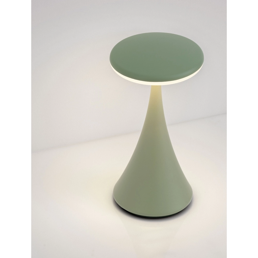 Tischlampe Elbo olivgrün mit USB