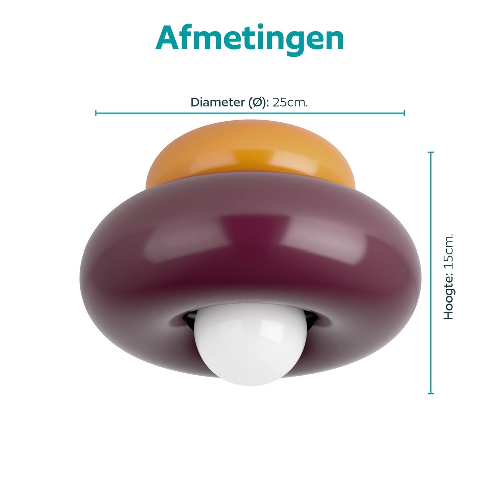 Design-Deckenlampe Torchiarolo Orange mit Burgunderrot