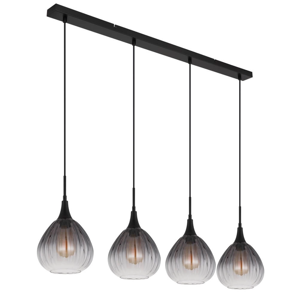 Schwarze Pendelleuchte Olsen 4-flammig Globo 9007371459803