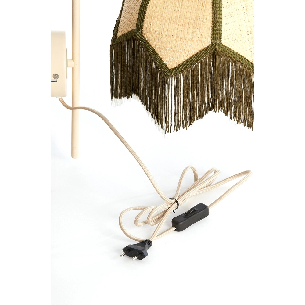 Japandi Wandlampe Sulina Sandraffia mit Grün Light & Living 8717807762421