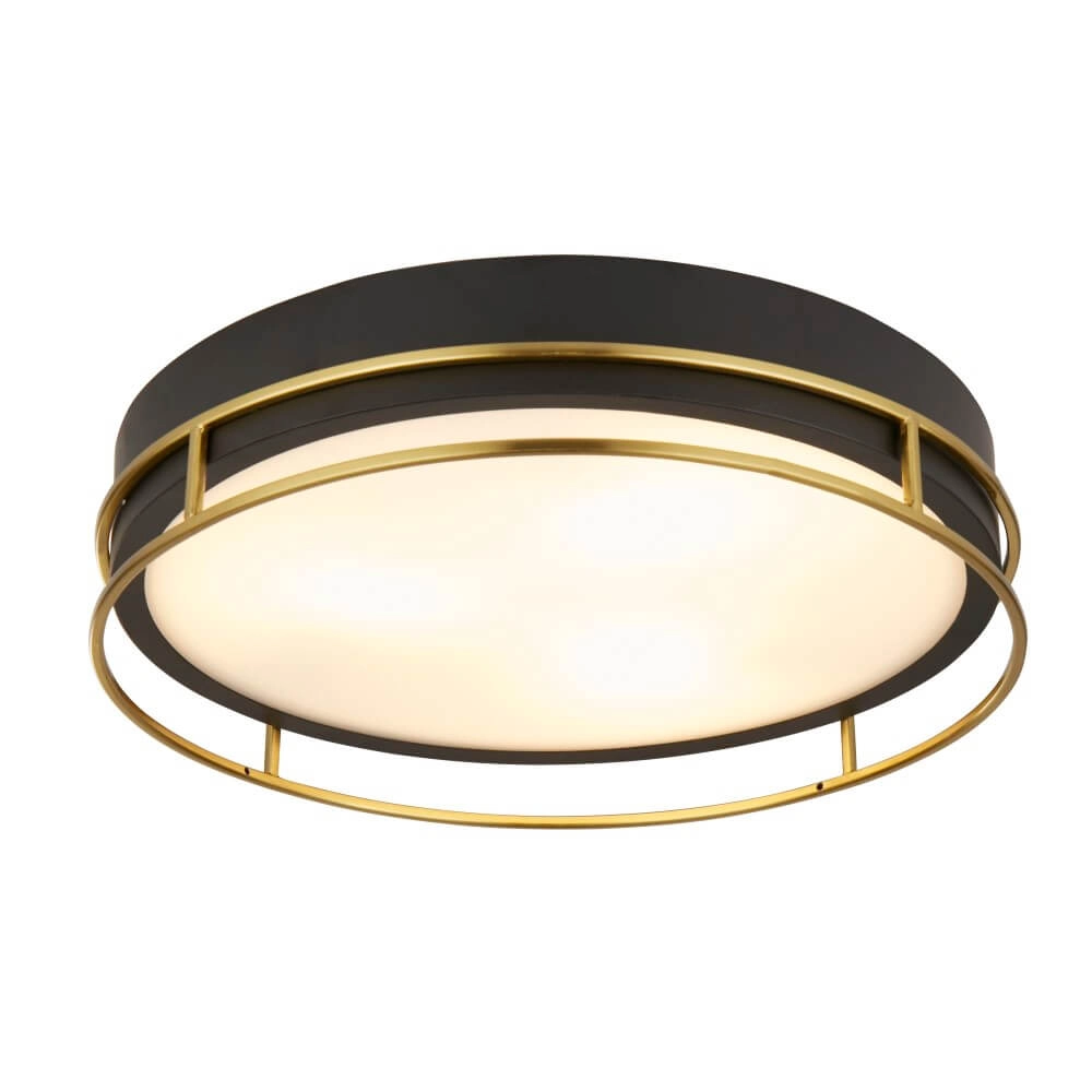 Designer-Deckenleuchte Pheonix Ø 40cm schwarz mit Gold Searchlight 5053423251035