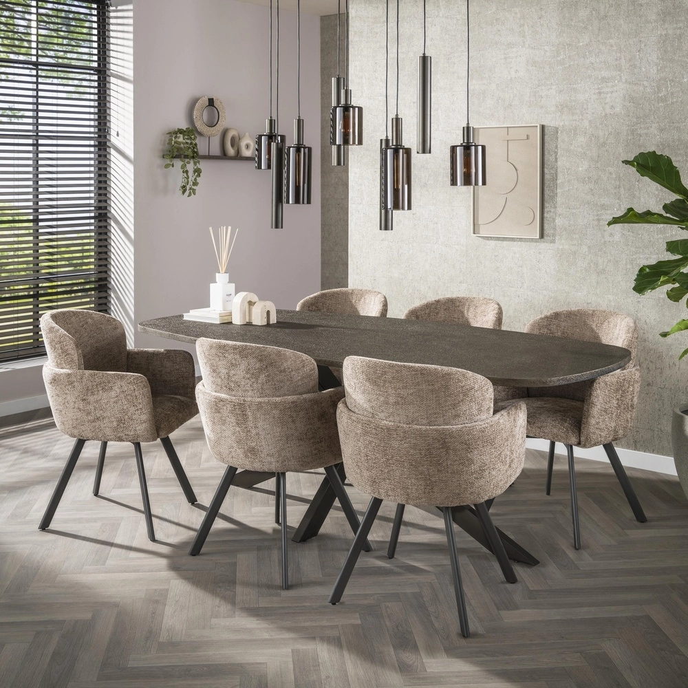 Esstisch-Pendellampe Sepiora Sienabraun – dunkles Glas – mit Anhängern Lyora 8716803513464