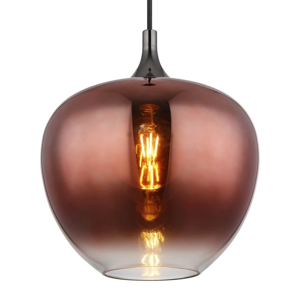 Schwarze Pendelleuchte Maxy mit rotem Glas Ø 29cm Globo 9007371453979