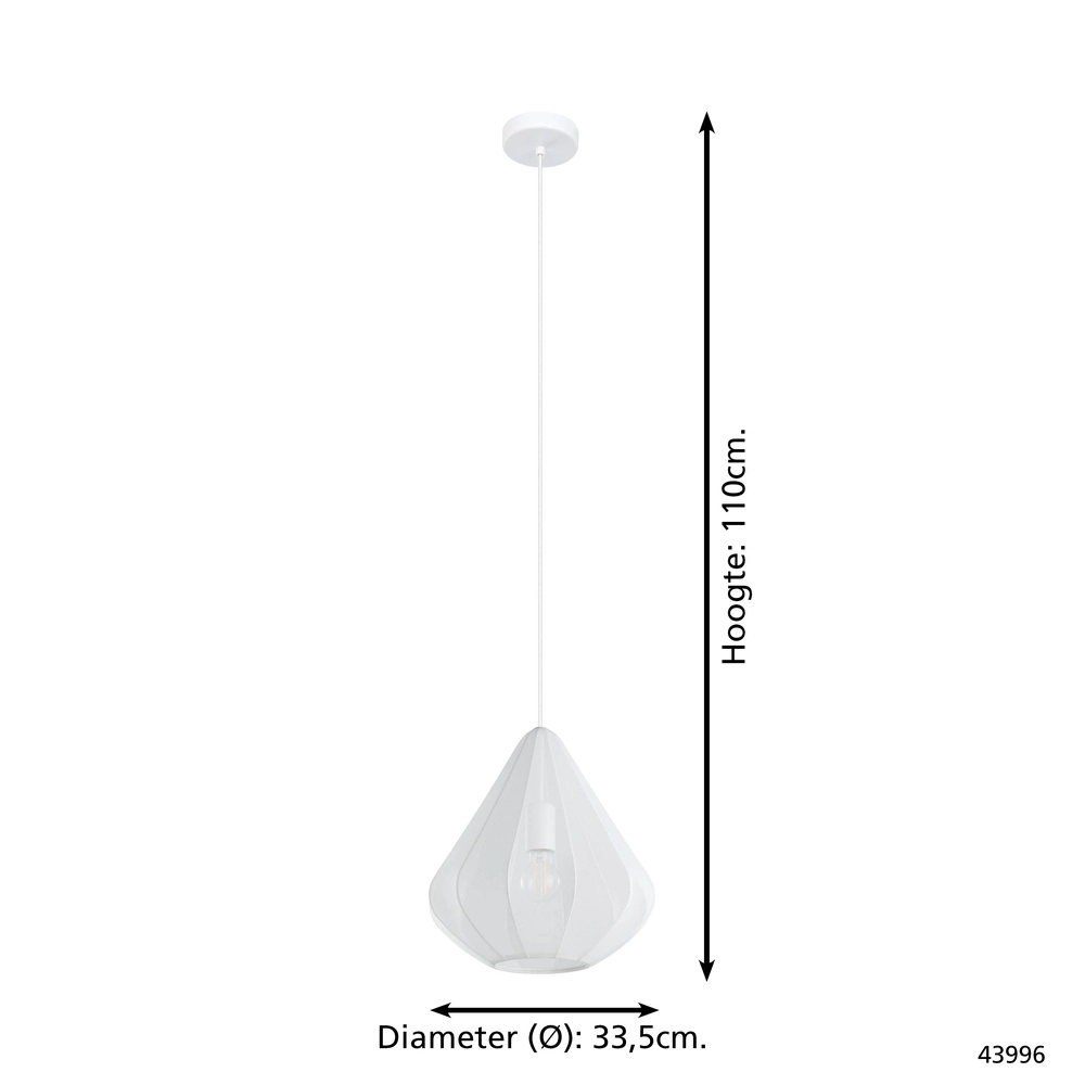 Pendellampe Ø 33 cm Dolwen Weiß - Japandi Eglo 9002759439965
