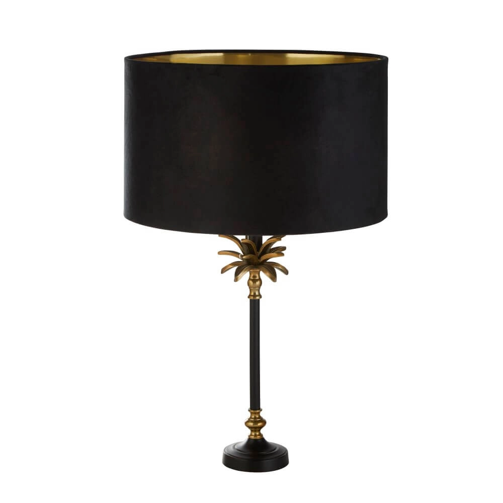 Tischlampe Palm schwarz mit schwarzer Kapuze