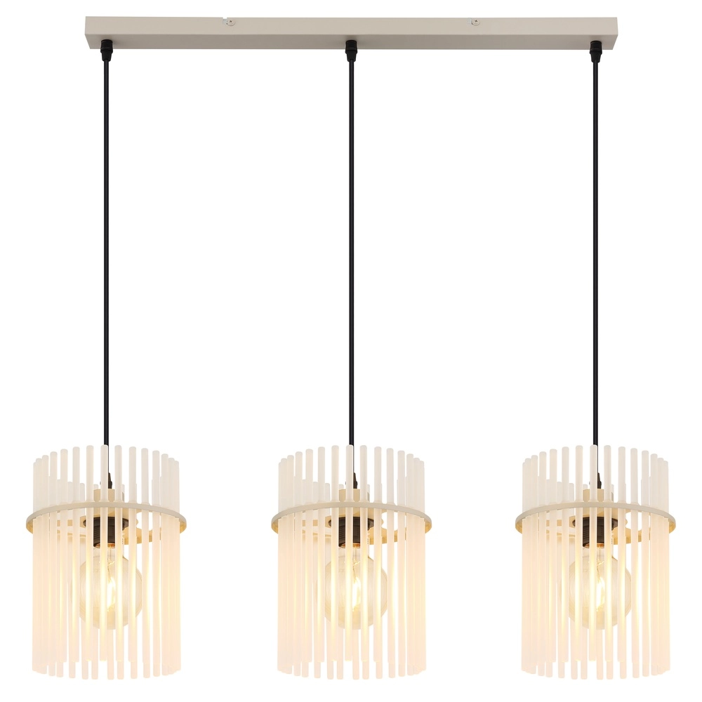 3-flammige Pendelleuchte Gorley sandbraun mit Glas Globo 9007371566716