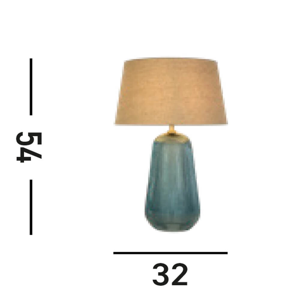 Tischlampe Cameo blaues Glas Searchlight 5053423273754