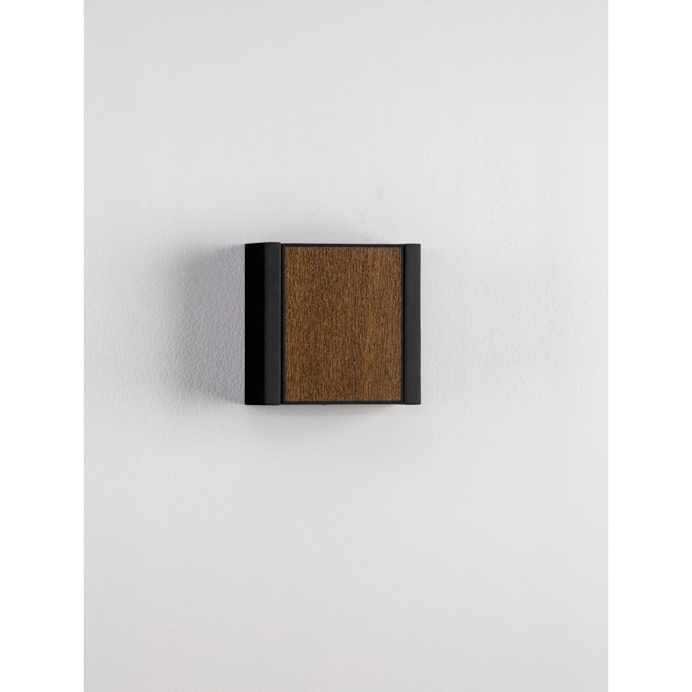 Wandleuchte Kioo schwarz mit Holz Lyora 5212017478795