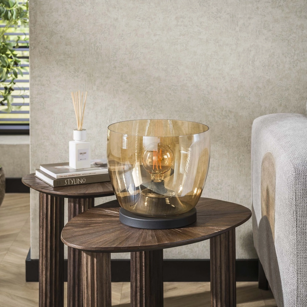Bernsteinglas der Stehlampe UP Ø 29 cm – 27 cm hoch Lyora 8716803512580