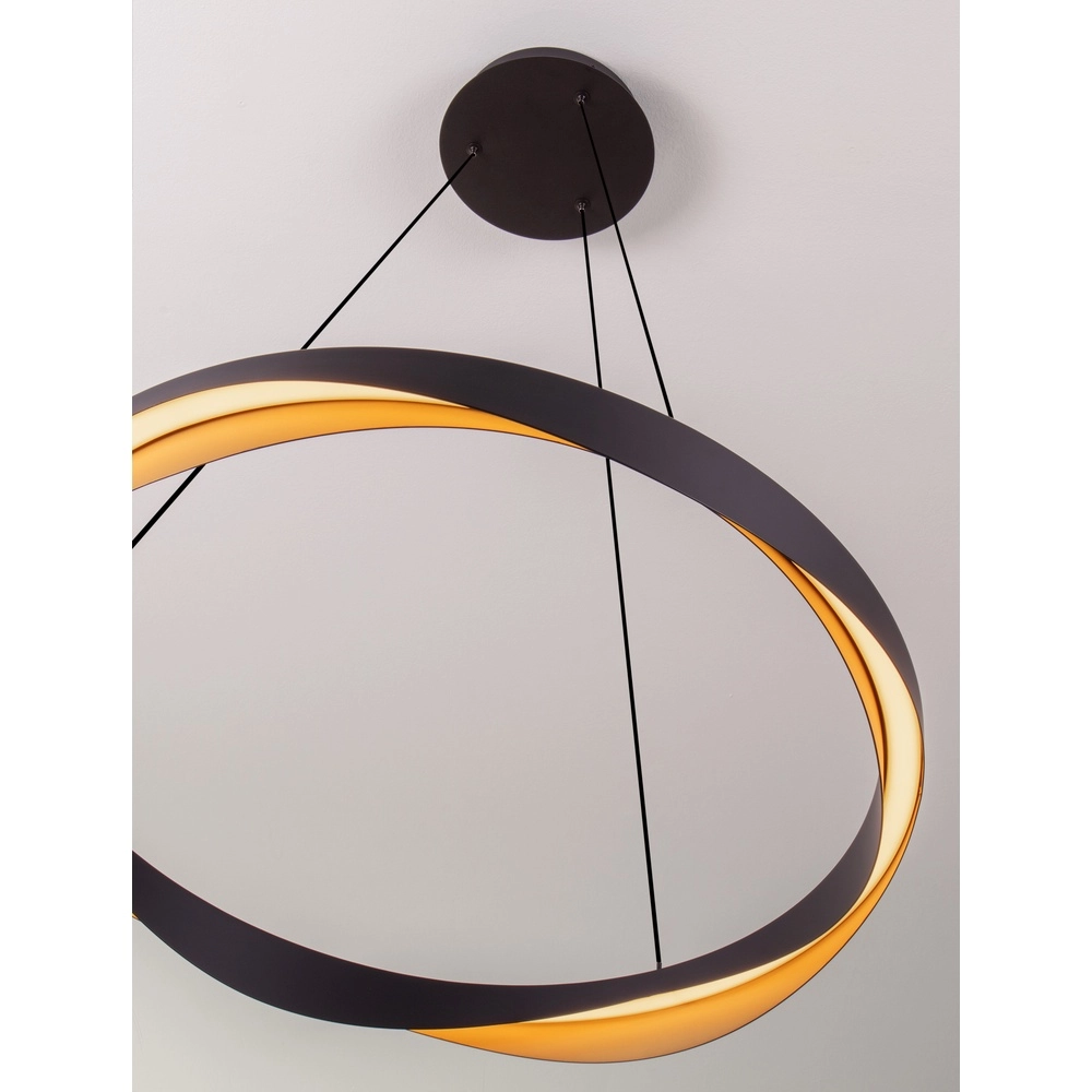 Pendelleuchte Radon Ø 65cm schwarz mit gold Lyora 5212017452504