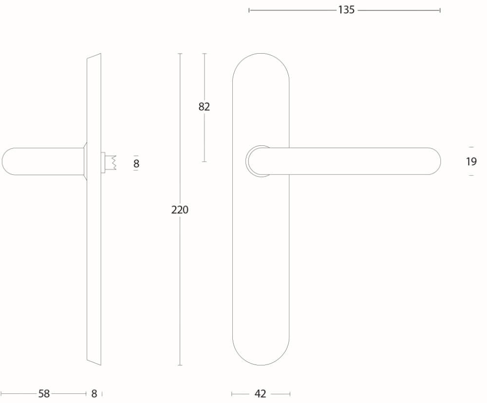 Moderner Türgriff Rond Edelstahl Intersteel 8714186060582