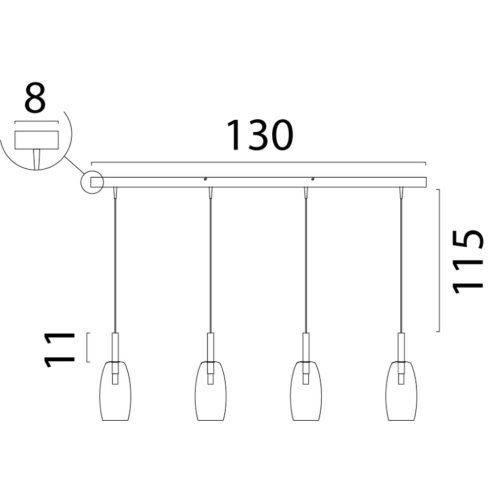 4L Pendellampe Ø11,5 cm Lido Olive mit rauchverdünnendem Glas Masterlight 8718121324883