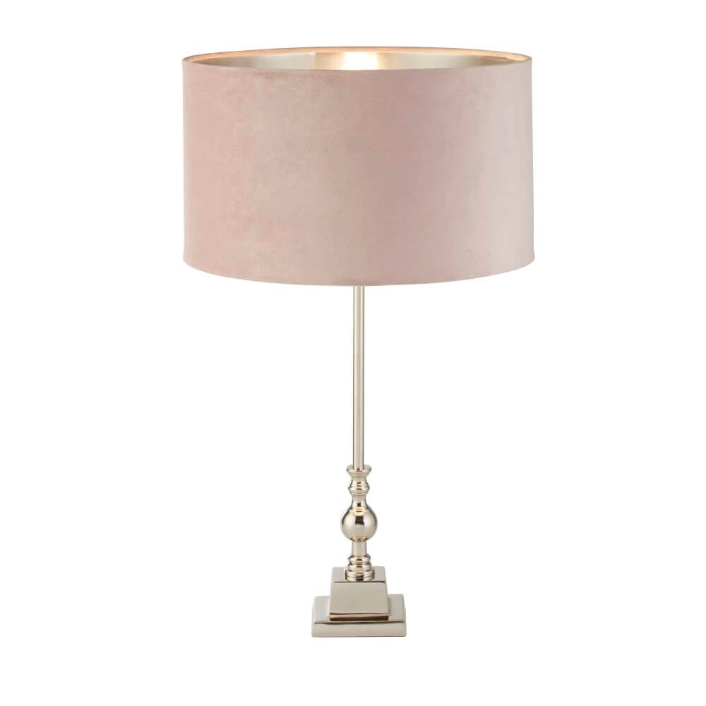 Tischleuchte Chrom Whitby mit rosa Kapuze Searchlight 5053423257655