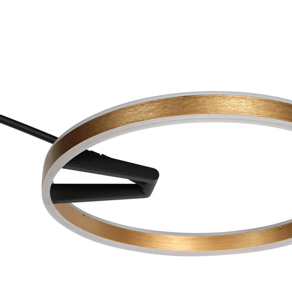 Design-Bogenlampe Ringlux schwarz mit gold Steinhauer 8712746177398
