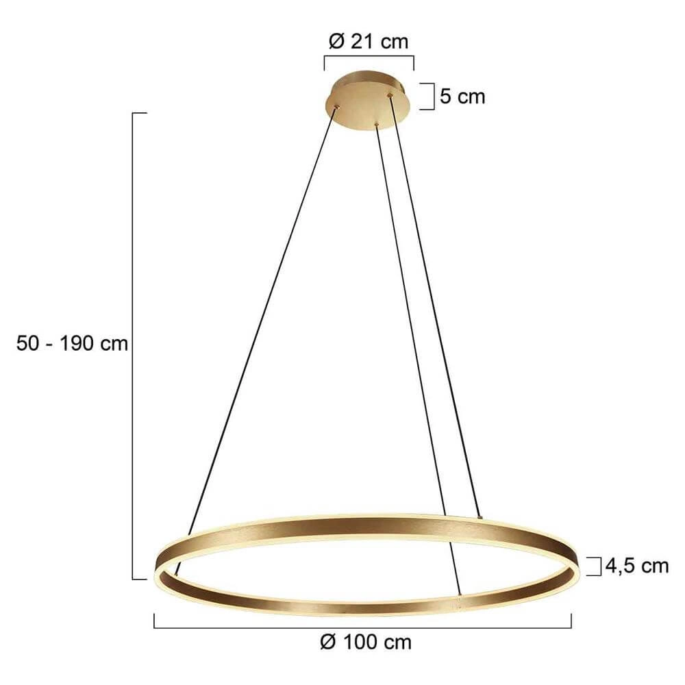 Design-Pendelleuchte Ringlux gold Ø 100cm Steinhauer 8712746171679